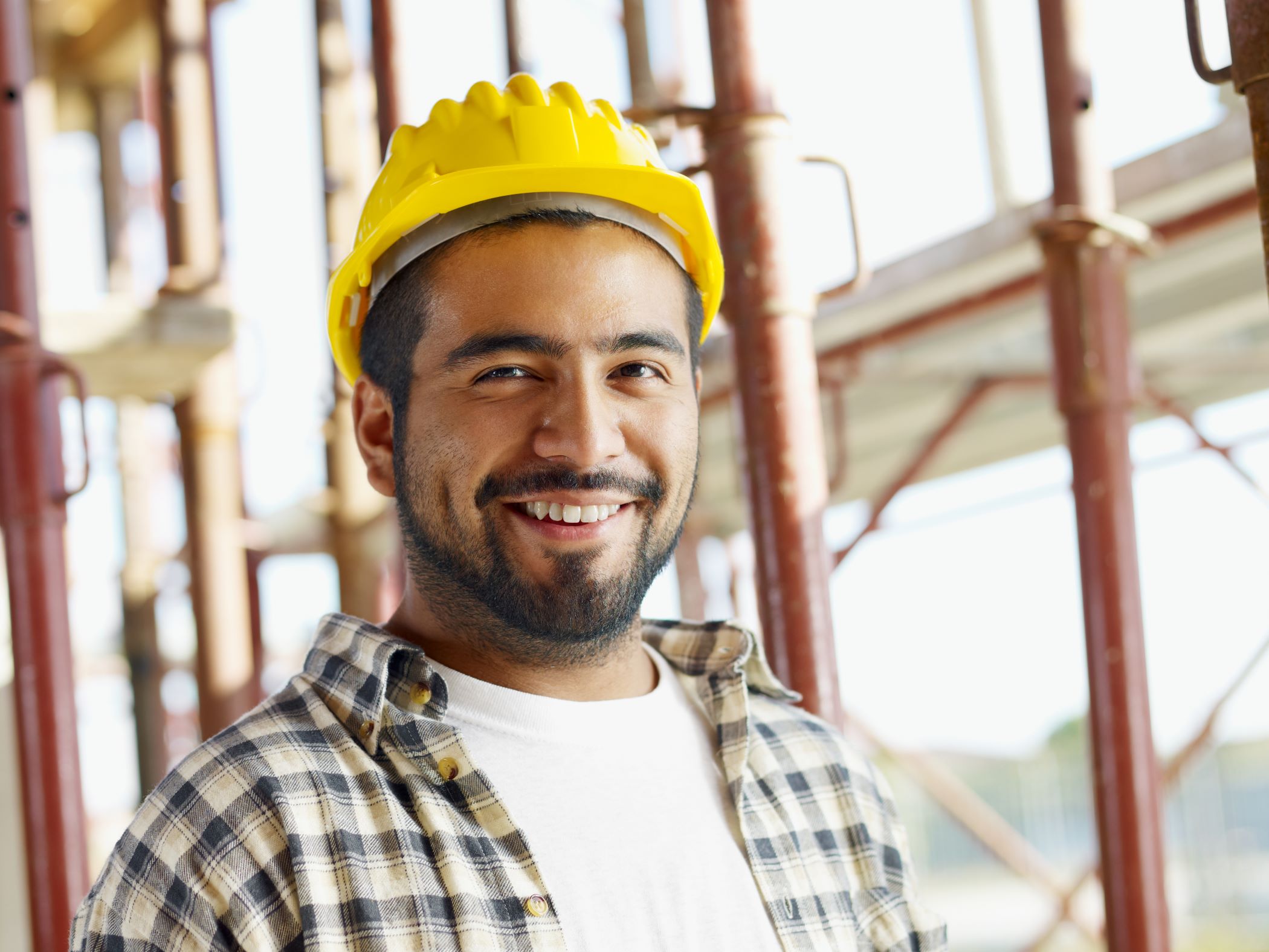Project manager in construction hardhat