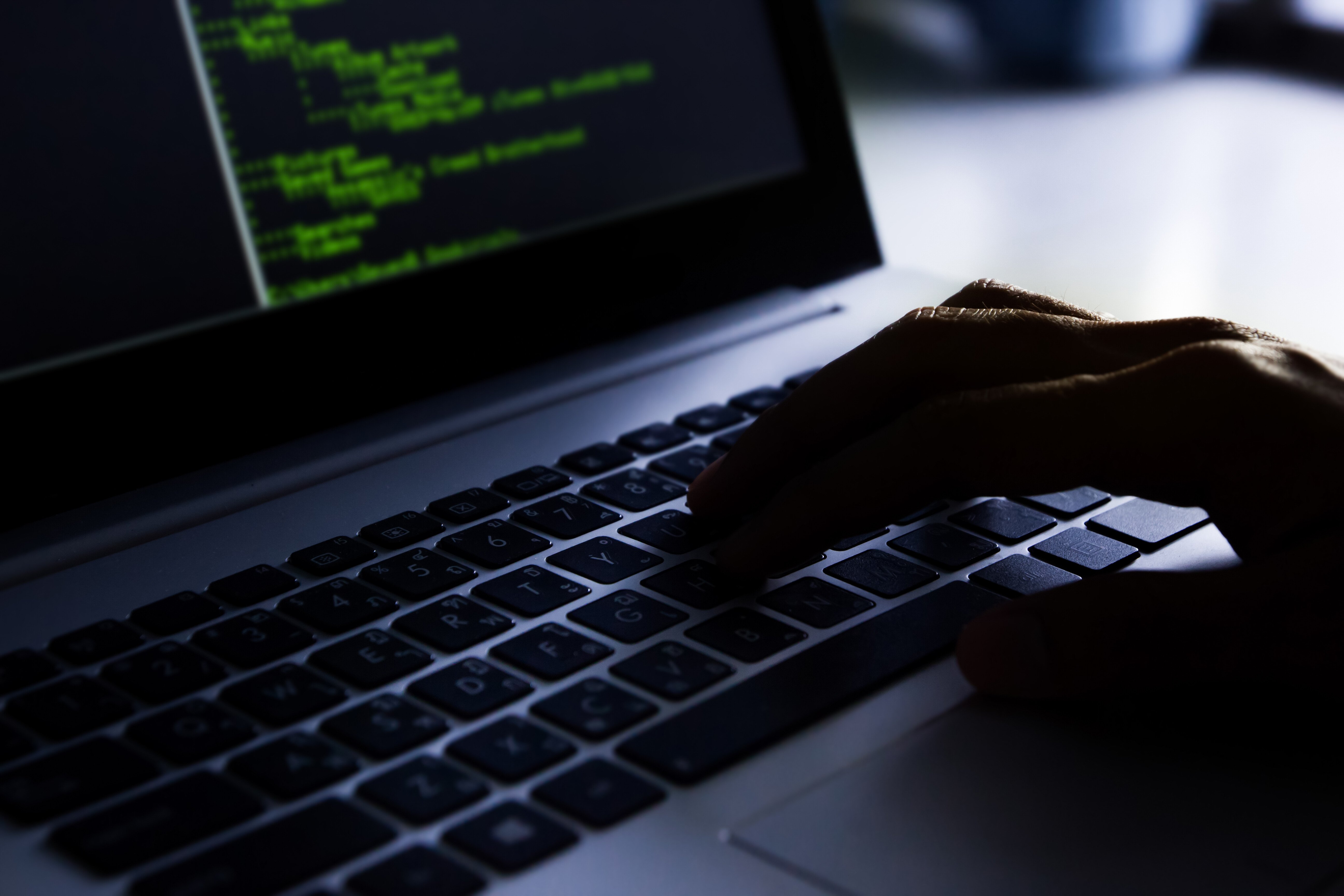 Cybercrime on laptop